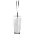 iDesign 59400 Aria BPA-Free Plastic Toilet Bowl Brush and Holder Set - 4" x 4" x 16.5", Clear/Chrome