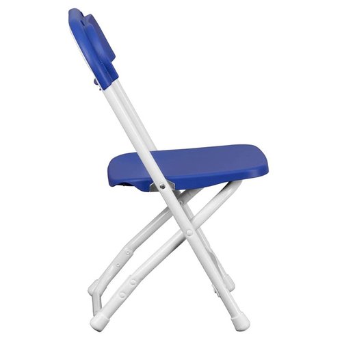 TentandTable Kids Folding Plastic Chair with Metal Frame, Lightweight Stackable Toddler Chairs for Classroom Table Desk Parties Events Weddings and Home Use, Blue Pack of 4 Chairs