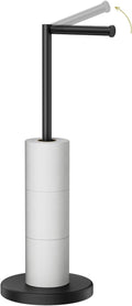Matte Black Toilet Paper Holder Stand - Free Standing Stainless Steel Design | Holds 4 Rolls, 22.2" H