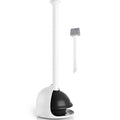 Denvlex Toilet Plunger with Holder, Heavy Duty Plunger and Holder Combo for Bathroom Cleaning, Bathroom Decor, Bathroom Accessories, Toilet Bowl Cleaners, 19-Inch Pearl White