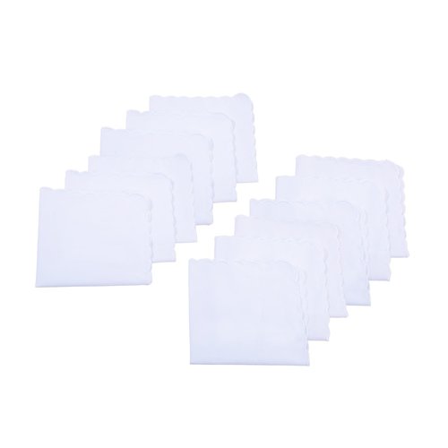 emlstyle Women Handkerchiefs Cotton Hankies Pocket Square Towel White 6 Pack