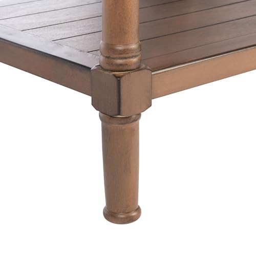 SAFAVIEH Home Collection – Filbert Brown Accent Table with Drawer & Shelf, Modern Farmhouse Nightstand, Turned Leg Design (ACC5711C)