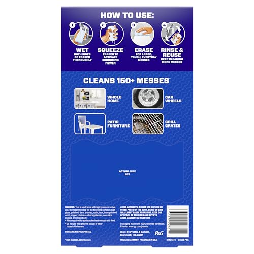 Mr. Clean Magic Eraser Sponge, All Purpose Cleaner, Long Lasting Cleaning Scrubber, Wall, Sneaker, Oven, Kitchen, Bathroom, Shower Cleaner, Cleaning Supplies, Whole Home Extra Durable XL, 8ct