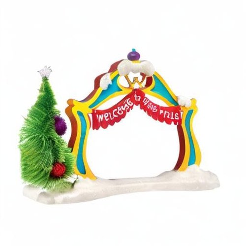 Department 56 Dr. Seuss Grinch Village Accessories Who-Ville Archway Figurine, 5.63 Inch, Multicolor