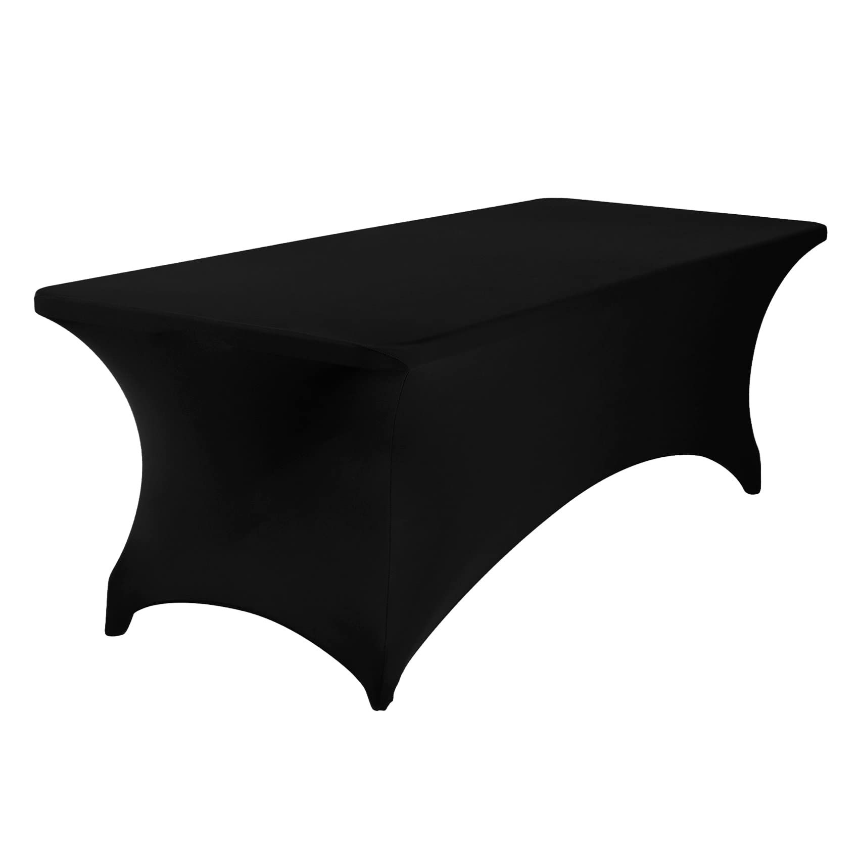 eccwai 4Pack Spandex Waterproof Table Covers 8ft，Spandex 8ft Waterproof Table Cover for Party,Wedding, Banquet, and Events(Black)
