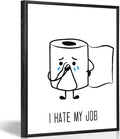 Ovdang Black & White Bathroom Wall Art - Funny Toilet Paper Canvas Print | Modern Minimalist Design