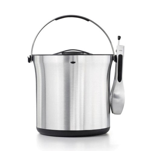 OXO 3107300 Steel Ice Bucket and Tongs Set