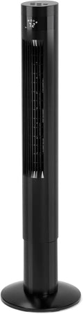 Antarctic Star Tower Fan - Portable 43'' Bladeless Oscillating Fan with Remote Control | Quiet Cooling, 12H Timer, 3 Speeds, Black