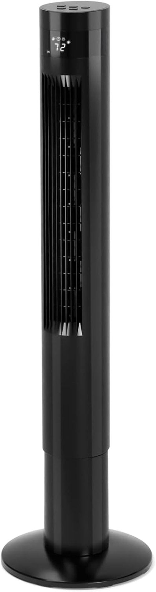 Antarctic Star Tower Fan - Portable 43'' Bladeless Oscillating Fan with Remote Control | Quiet Cooling, 12H Timer, 3 Speeds, Black