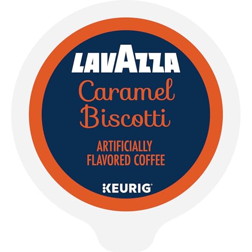 Lavazza Caramel Biscotti Coffee, Single Serve Keurig K-Cup Pods, Flavored Coffee, 60-Count Box (6 Packs of 10)