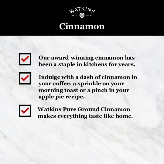 Watkins Gourmet Pure Ground Cinnamon - 6 Oz. Tin for Flavorful Baking & Cooking