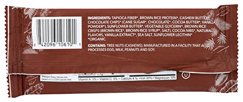 Aloha Organic Chocolate Chip Cookie Dough Protein Bars, 14g Plant-Based Protein, USDA Certified Organic, Gluten Free & Non-GMO, 1.9 Oz (Pack of 12)