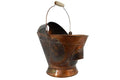 Pellethead Decorative Coal Hod Bucket – Distressed Brass Finish, Snout Spout, Embossed Pattern, Dual Handles for Pellet Stoves, Fireplaces, Hopper Filling & Ash Removal