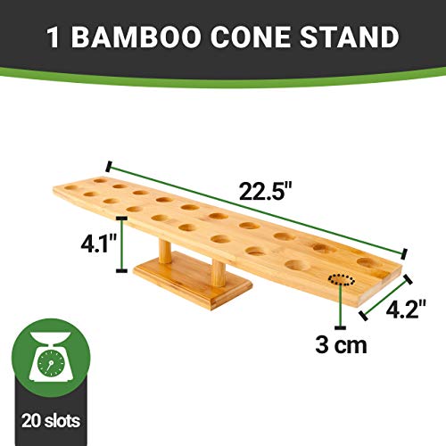 Restaurantware 22.5 x 4.3 Inch Oval Cone Stand 1 Sturdy Cone Holder - With 20 Slots Cones Sold Separately Bamboo Cone Holder For Buffets Banquets Or Catering Events Party Supplies