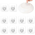 Bilillo 10 Pack Invisible Vertical Plate Hangers, 2.3 Inch Adhesive Plastic Hooks for Hanging Decorative Plates, Wall Art, and Small Artwork