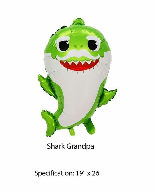 Shark Birthday Party Decorations for Boys and Girls, 26” Shark Helium Balloons for Baby Birthday Party with 5 Pcs 18” Round and Star Ocean Theme Balloons, Shark Party Decorations (10 pcs)