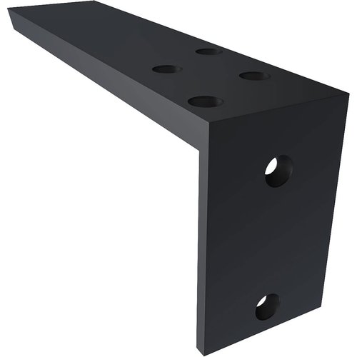 2 1/2"W x 10"D x 4"H Hidden Support Steel Heavy Duty Bracket w/Back Plate, Powder Coated Black