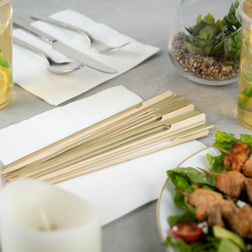 Restaurantware-10 Inch Paddle Bamboo Skewers, 1000 Disposable Bamboo Food Picks - Sturdy, Paddle Head, Bamboo Decorative Picks, Sustainable, For Serving Appetizers And Cocktail Garnishes