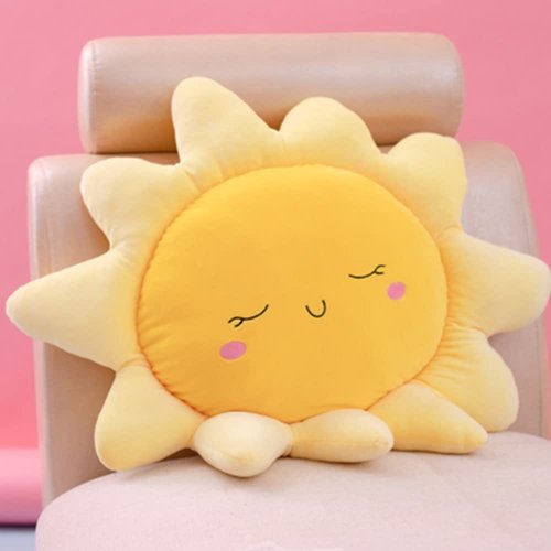 OUKEYI Soft Sun Plush Pillow Stuffed Toy for Home Deco Gift Kids, Sun Shape Chair Cushion Sofa Car Pillow 22.8in/58cm