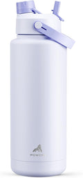 POWCAN 40 oz Insulated Water Bottle - 2-in-1 Straw & Spout Lid, Keeps Drinks Cold 24H | Leak-Proof, BPA-Free, Stainless Steel (Lupine)