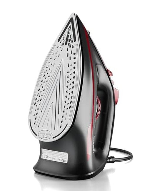 Steam Iron for Clothes, Automatic Shutoff, Light Weight, 1500W Iron with Non-Stick Ceramic Soleplate, 3-Way Auto-Off, Rapid Heating, Self-Cleaning, 15.21oz Water Tank Ironing Clothes for Home