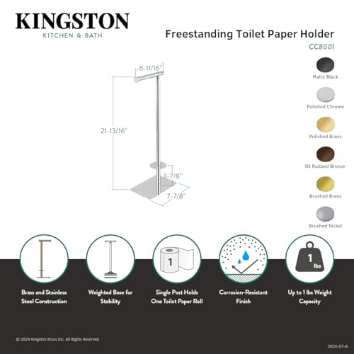 Kingston Brass CC8005 Claremont Freestanding Toilet Paper Holder, 22-3/4-Inch, Oil Rubbed Bronze