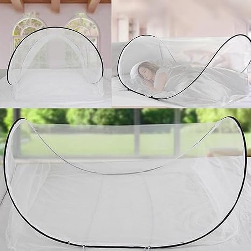 SuperDen Pop Up Mosquito Net, Foldable Mosquito Net Tent for Bed Camping Travel Patio,Portable Mosquito Tent Pop Up Outdoor (1 PCS)