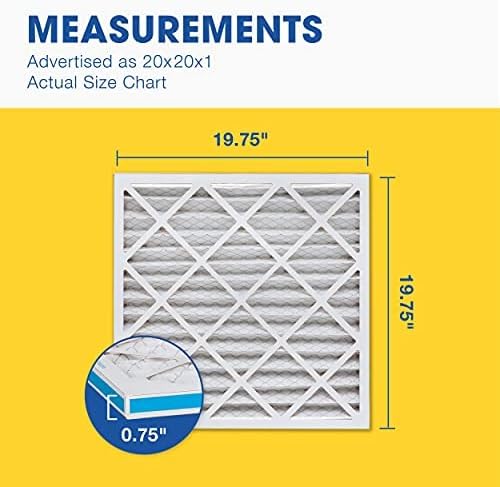 Aerostar MERV 8 Air Filter - 20x20x1 HVAC Filter Captures Dust, Lint & Pollen | 6 Count, Made in USA