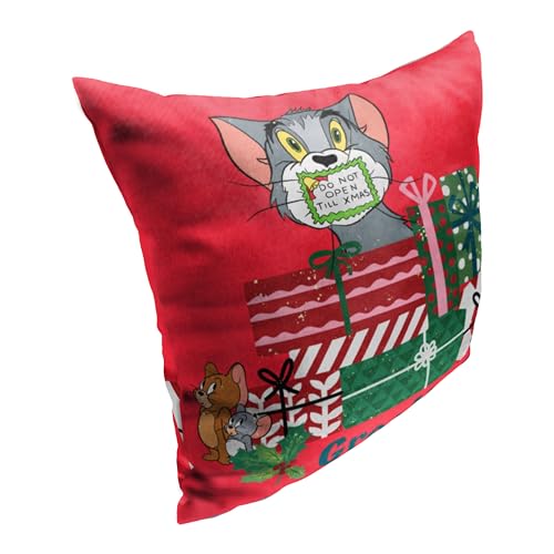 Northwest Tom & Jerry Pillow, 18" x 18", Silenced Till Christmas