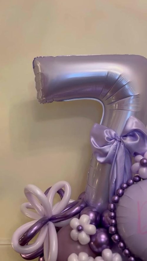 Lilac 7 Balloon - 40 Inch Lavender Number Balloon for 7th Birthday Decorations | Perfect for Girls' Parties