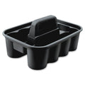 Rubbermaid Commercial Products Deluxe Carry Caddy, Black, Cleaning Storage for Wipes/Spray Bottles/Brushes/Dustpans/Gloves, Pack of 6