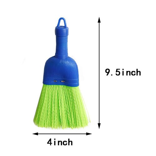 Bodundirect Poly Fiber Mini Broom Whisk Handheld Brush Head with Hang Hole for Outdoor Car Porch Debris Dust Dirt Driveways Sidewalks (1)