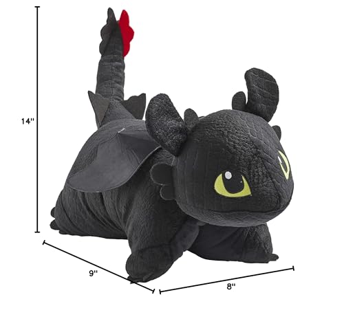Pillow Pets 16 inch How to Train Your Dragon Toothless Stuffed Animal, NBCUniversal Plush Toy Gift for Kids