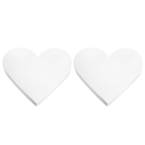 uxcell 2Pcs Heart Shaped Foam Cake Dummy, 18" x 2" Fake Cake Model Photo Prop Ornament for Wedding Supplies Birthday Cake Decoration, White