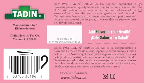 Tadin Guava Rose Tea, Contains Caffeine, Best Hot or Iced, 24 Tea Bags Per Box, Pack of 1