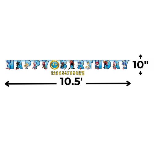 Sonic Jumbo Add An Age Banner - 10.5' x 10" - Vibrant Multicolor Customizable Party Banner - Perfect for Themed Events & Celebrations (1 Pc.)
