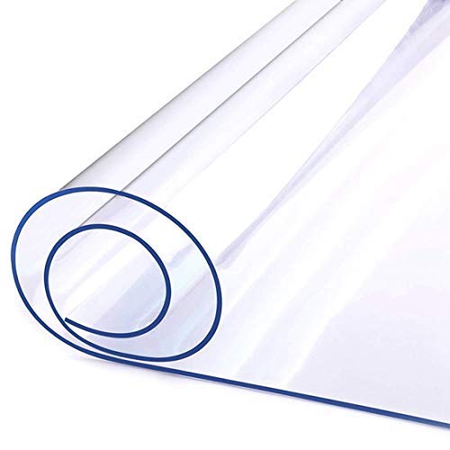 LovePads Clear Table Cover Protector 54 x 54 Inch, 1.5mm Thick Plastic Table Cover, Table Protector for Dining Room Table, Waterproof Vinyl Tablecloth Table Pad Mat for Kitchen, Dresser, Writing Desk