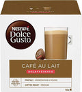 Nestlé Nescafe Dolce Gusto Coffee Pods - Decaffeinated Café au Lait Flavor - Choose Quantity (6 Pack (96 Capsules))