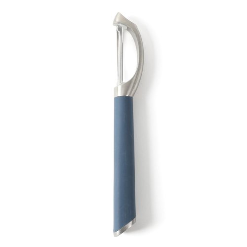 Calphalon Edge Stainless Steel Straight Vegetable Peeler w/Thermoplastic Rubber Handle - Navy Blue