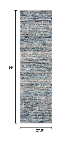 SAFAVIEH Galaxy Collection Runner Rug - 2'3" x 8', Blue & Grey, Modern Design, Non-Shedding & Easy Care, Ideal for High Traffic Areas in Living Room, Bedroom (GAL113M)