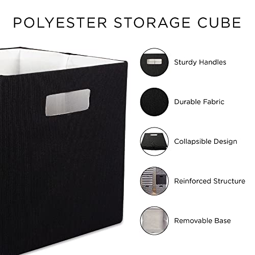 DII Collapsible Polyester Storage Cube, Chevron, Teal, Large