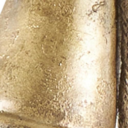 Deco 79 Metal Indoor Outdoor Decorative Cow Bells Tibetan Inspired Cascading Meditation Bell with 4 Bells on Jute Hanging Rope, Cow Bell 3" x 3" x 27", Gold