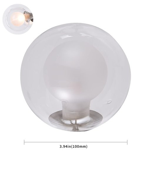 MKONOL Glass Globes Lamp Shade 3.94" Sputnik Chandelier Fixture Replacement Suitable for G9 lamp Holder