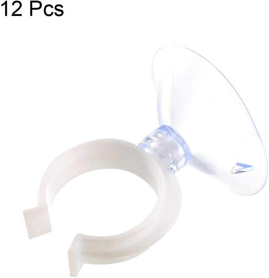 Uxcell Aquarium Suction Cup Clips - Secure Airline Tube Holders for Fish Tanks | Clear 24mm, 12 Pcs