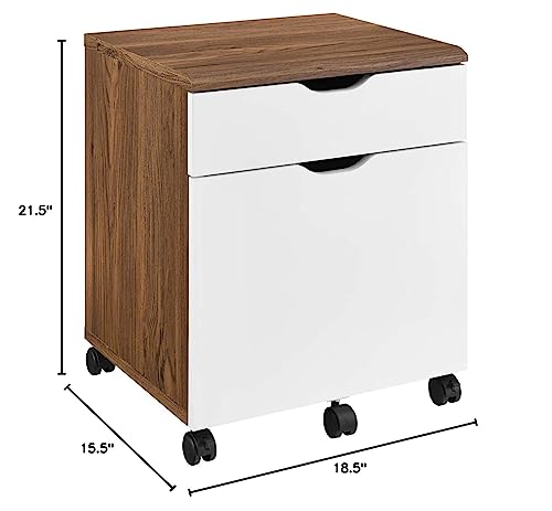 Modway Envision Mid-Century Modern, File Cabinet, Walnut White