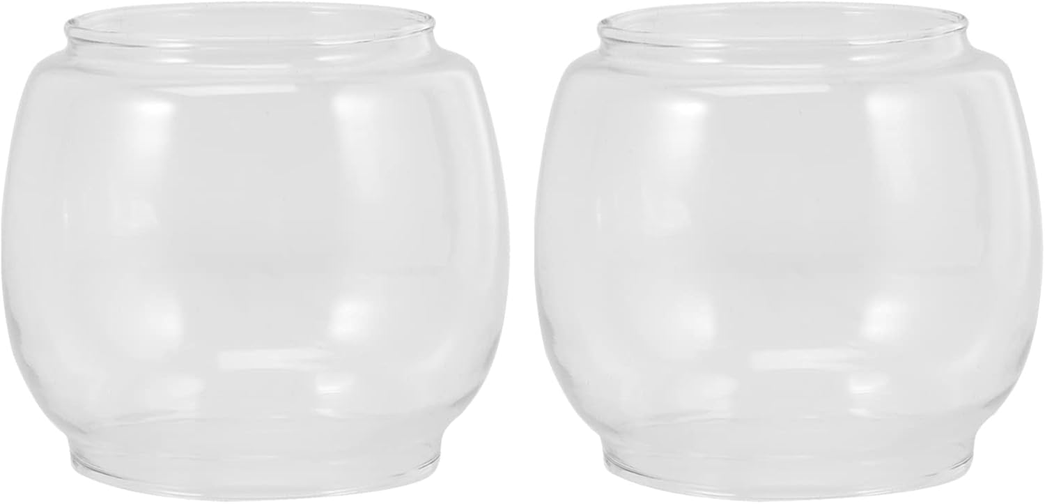 Uonlytech Oil Lamp Shade Glass - Vintage Round Kerosene Lamp Cover | 2.36 Inch Clear Protector for Home & Outdoor Lighting