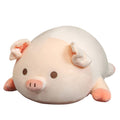 lannery Pig Stuffed Animal Hugging Pillow, Soft Fat Pig Plush Toy Gifts for Kids, Valentine, Christmas (Round Eyes, 23.6")