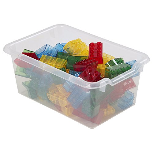 ECR4Kids Scoop Front Storage Bins, Multipurpose Organization, Clear, 10-Piece