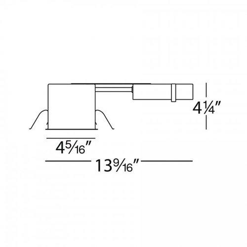 WAC 4in Low Voltage Remodel Recessed Housing with MR16 Lamp Socket