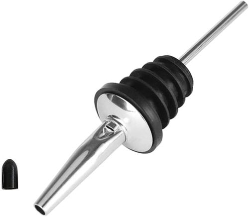 48 PCS Stainless steel bottle spout classic bottle pourers tapered spout liquor pourers with rubber dust caps for 1 inch bottle mouth, wine liquor olive oil coffee syrup vinegar bottles